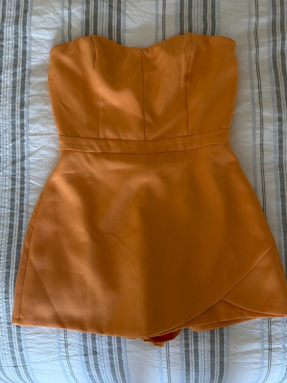 Strapless Orange Mini Dress - Picture 1 of 3